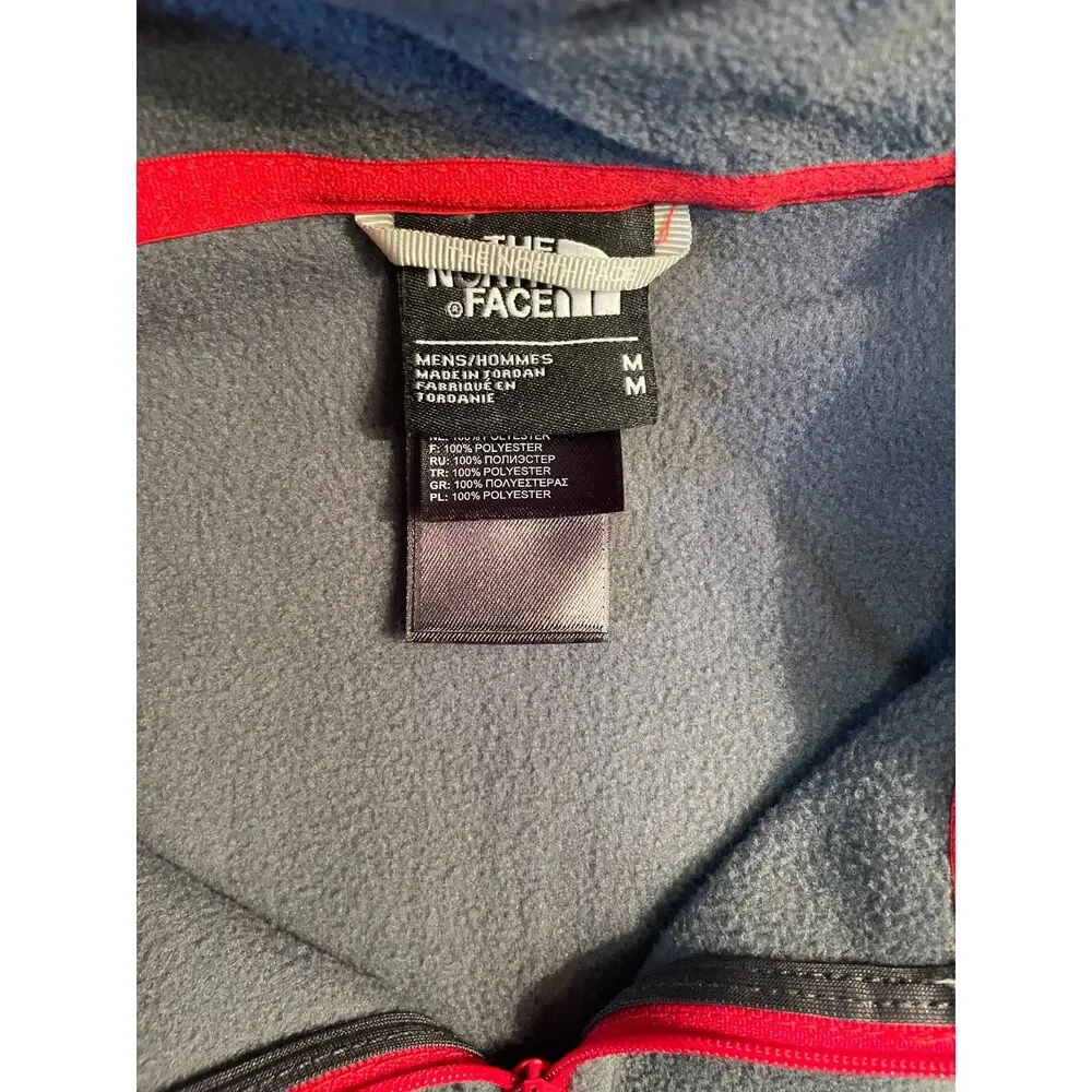 The North Face 1/4 Zip Shirt Men’s M Gray Red Accents Long Sleeve EUC